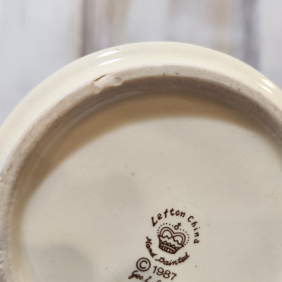 VINTAGE LEFTON CHINA mug handpainted, Numbered Circa 1987 - Picture 7 of 12